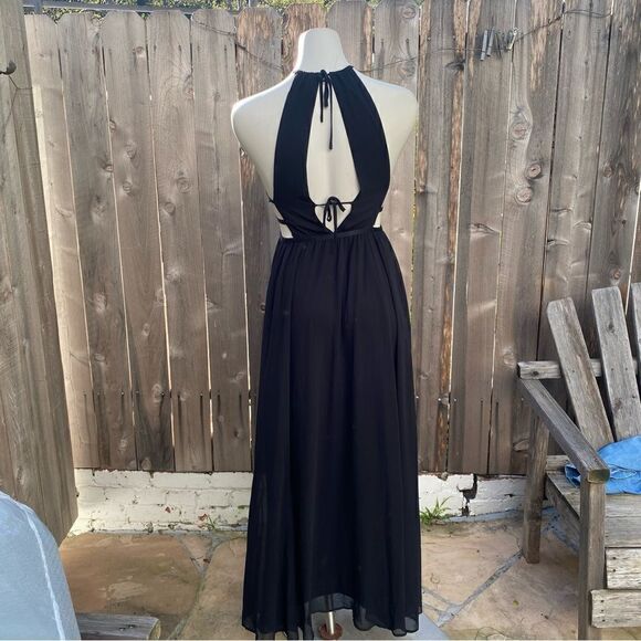 Express Black Cutout Maxi Dress Gown size XS - Picture 6 of 16